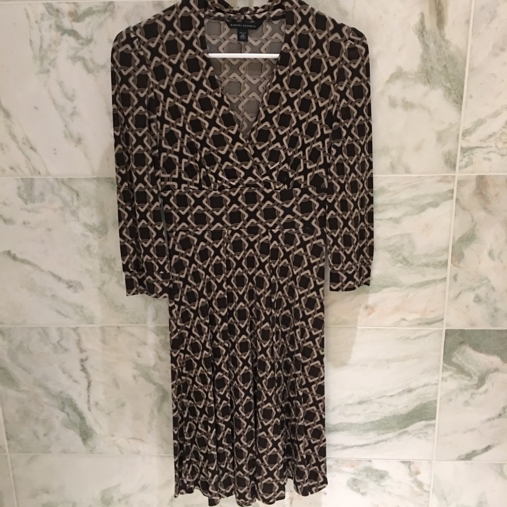Brown Banana Republic Print Dress in XS